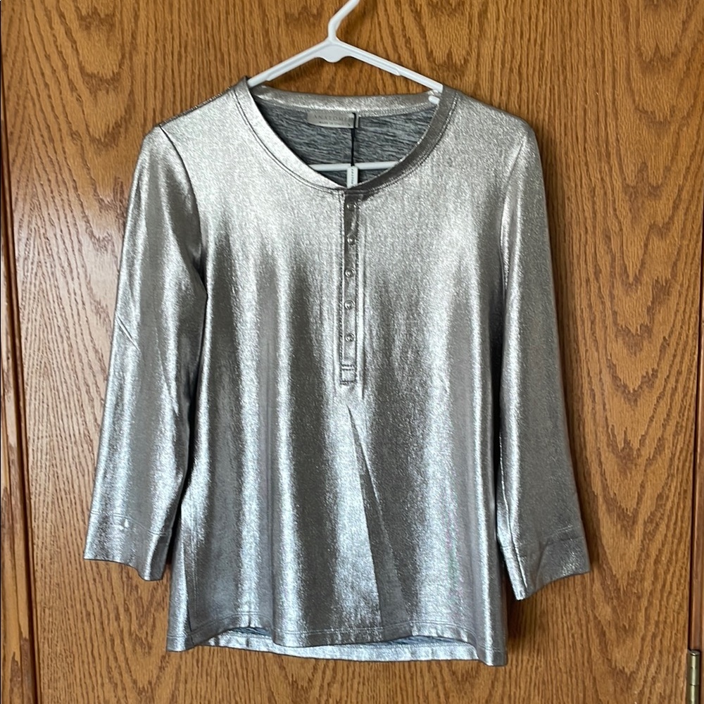 Anatomie Metallic Silver Women's Top